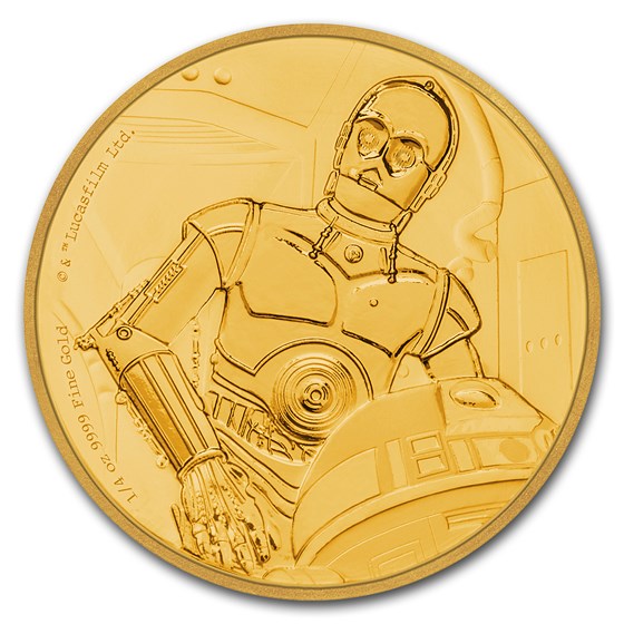 2017 Niue 1/4 oz Gold $25 Star Wars C-3PO Proof (Box & COA) 2017 Niue 1/4 oz Gold $25 Star Wars C-3PO Proof (Box & COA)